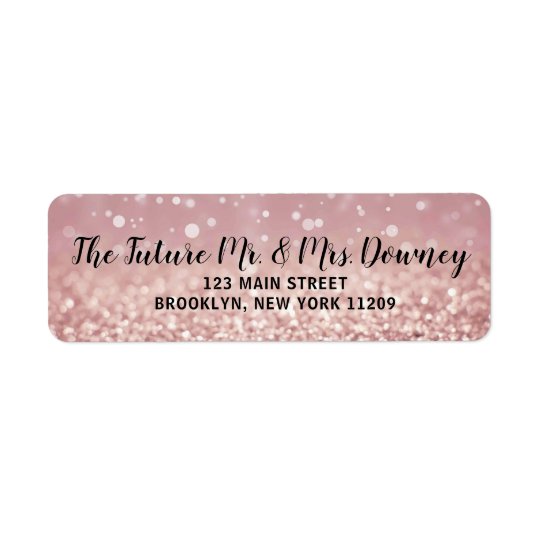 Rose Gold Wedding Return Address Labels