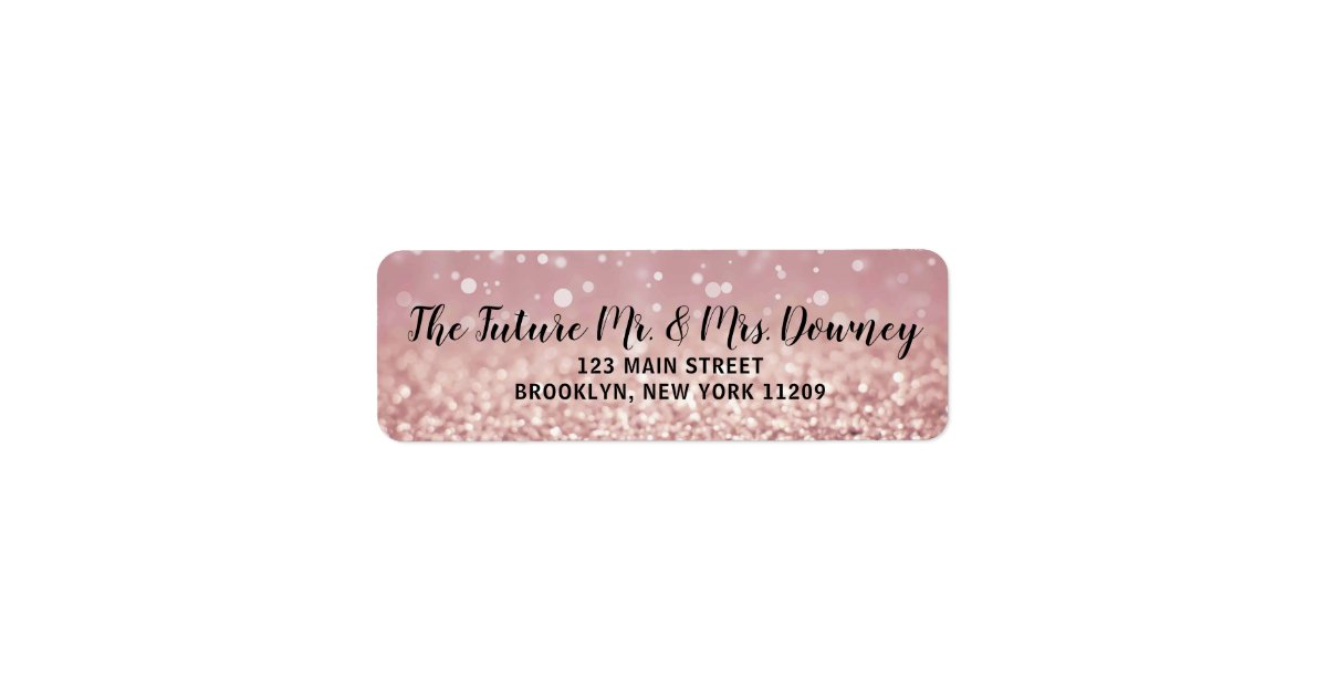 Rose Gold Wedding Return Address Labels | Zazzle