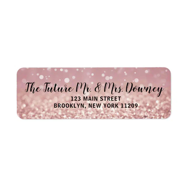 Rose Gold Wedding Return Address Labels | Zazzle