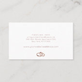 Rose gold Wedding Ring Jewelry Business Card (Back)