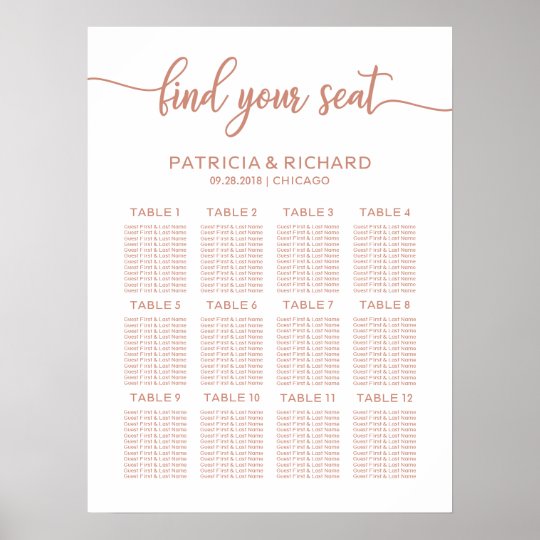 Seating Chart Poster Board