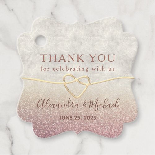 Rose Gold Wedding Thank You Favor Tags