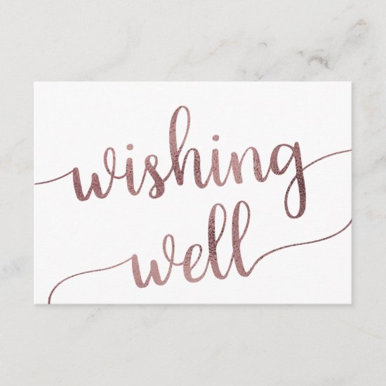 Rose Gold Wedding Wishing Well Enclosure Card