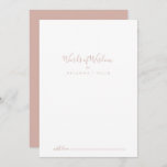 Rose Gold Wedding Words of Wisdom Advice Card<br><div class="desc">This rose gold wedding words of wisdom advice card is perfect for a modern wedding. The simple and elegant design features classic and fancy script typography in rose gold. These cards are perfect for a wedding, bridal shower, baby shower, graduation party & more. Personalize the cards with the names of...</div>