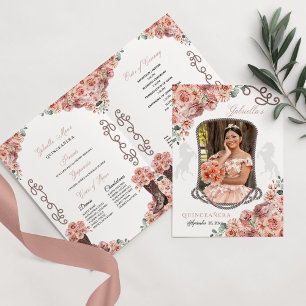 Rose Gold Western Charro Quinceañera Program