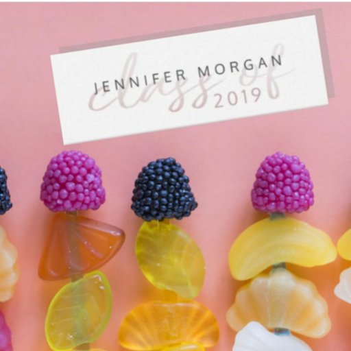 Customizable Rose Gold Whimsical Script | Graduation Name Card