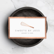 Rose Gold Whisk Bakery Business Card at Zazzle