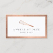 Rose Gold Whisk Bakery Business Card (Front)