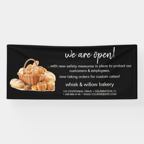 Rose Gold Whisk Bakery Business Reopening Banner