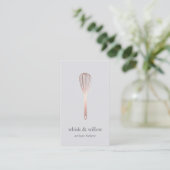 Rose Gold Whisk | Bakery | Chef | Caterer Business Card (Standing Front)