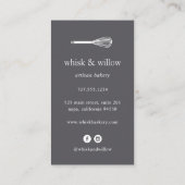 Rose Gold Whisk | Bakery | Chef | Caterer Business Card (Back)