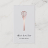 Rose Gold Whisk | Bakery | Chef | Caterer Business Card (Front)