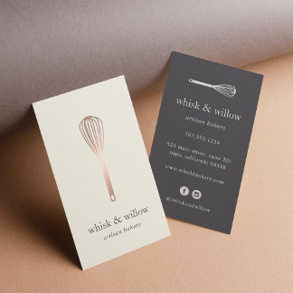 Rose Gold Whisk | Bakery | Chef | Caterer Business Card