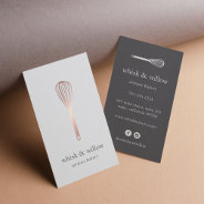 Rose Gold Whisk | Bakery | Chef | Caterer Business Card at Zazzle