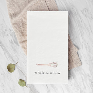 Rose Gold Whisk Bakery or Catering Company Name Paper Guest Towels