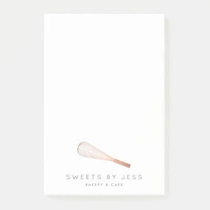 Rose Gold Whisk Bakery Post-it Notes