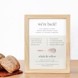 Rose Gold Whisk Business Reopening Poster
