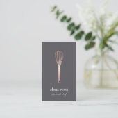 Rose Gold Whisk | Chef Catering Bakery Business Card (Standing Front)