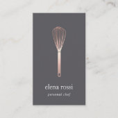 Rose Gold Whisk | Chef Catering Bakery Business Card (Front)