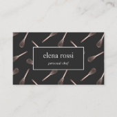 Rose Gold Whisk Pattern | Chef Catering Bakery Business Card (Front)