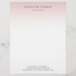 Rose Gold White Background Elegant Modern Letterhead<br><div class="desc">Rose Gold White Background Elegant Modern Simple Letterhead.</div>