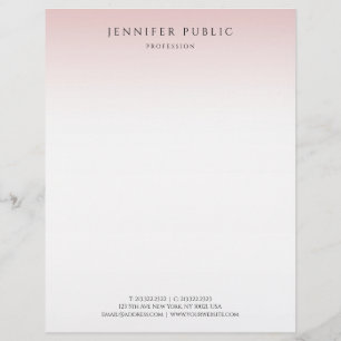 Rose Gold White Background Elegant Modern Letterhead