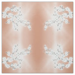 Rose Gold White Cherry Blossoms Pattern Fabric