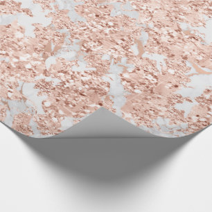 Rose Gold White Gray Glitter Bride Marble Elegant Wrapping Paper
