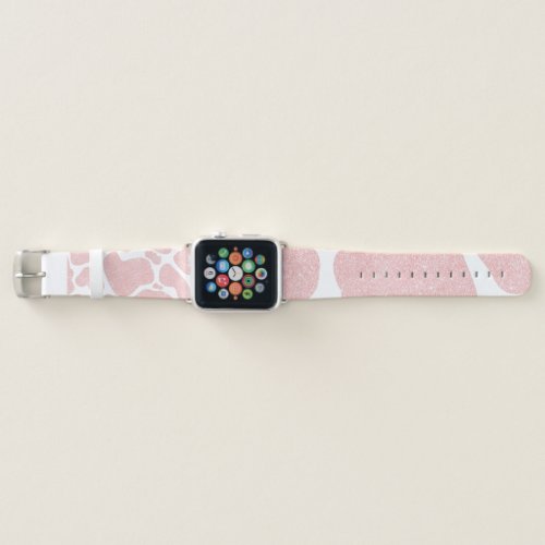 Rose Gold white Large Cow Spots Animal Pattern Apple Watch Band