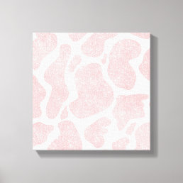 Rose Gold white Large Cow Spots Animal Pattern Canvas Print