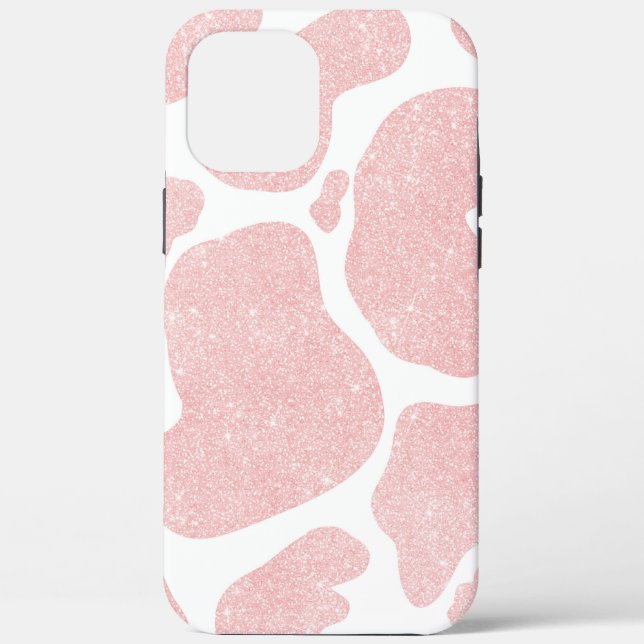 Rose Gold white Large Cow Spots Animal Pattern Case-Mate iPhone Case (Back)