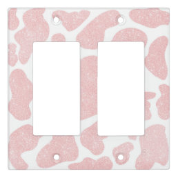 Rose Gold white Large Cow Spots Animal Pattern Light Switch Cover