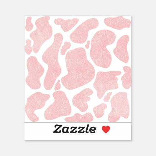 Rose Gold white Large Cow Spots Animal Pattern Sticker