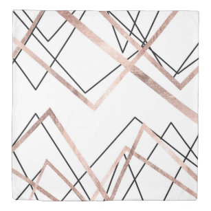 Rose Gold Geometric Duvet Covers Bedspreads Zazzle