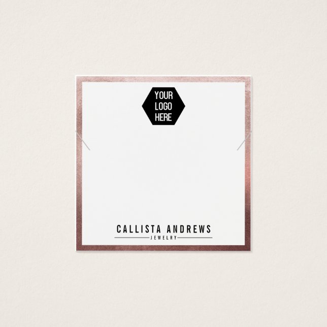 Rose Gold White Logo Necklace Display Card (Front)