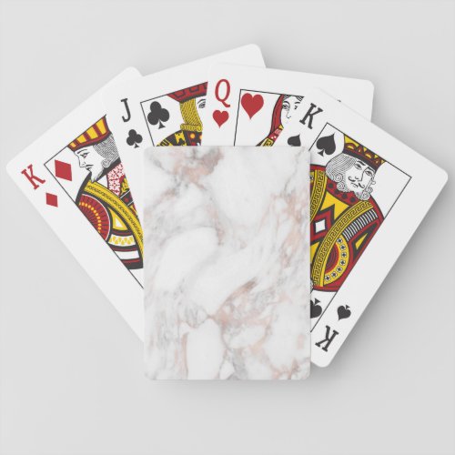 Rose Gold White Marble Blank Template Elegant Poker Cards