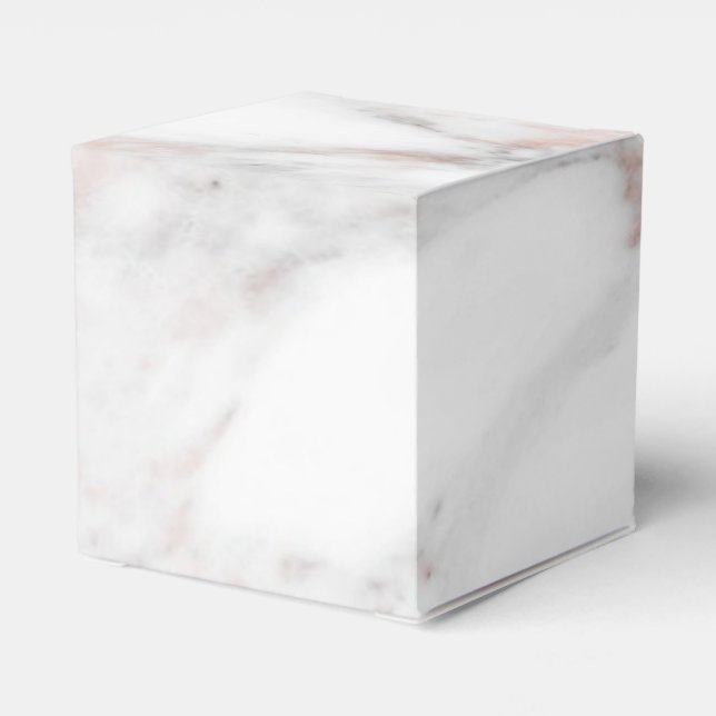 Rose Gold White Marble Elegant Modern Template Favor Boxes (Back Side)