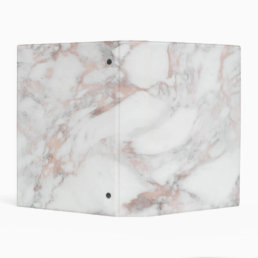 Rose Gold White Marble Elegant Trendy Template Mini Binder