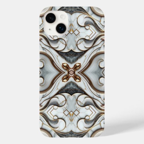 Rose Gold White Marble Luxurious Glam Case_Mate iPhone 14 Plus Case