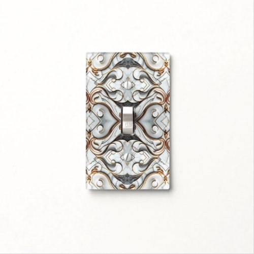 Rose Gold White Marble Luxurious Glam Light Switch Cover
