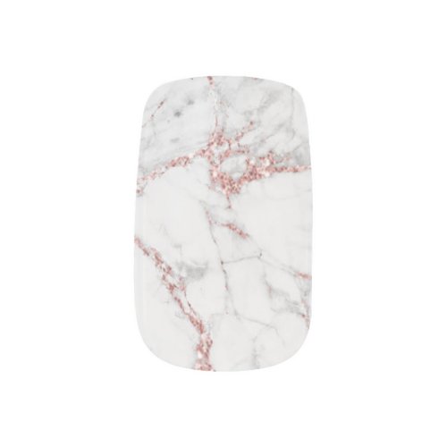 Rose Gold  White Marble Modern Minx Nail Art