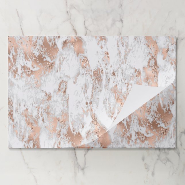 Rose Gold White Marble Pattern Paper Pad (Folded)