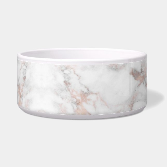 Rose Gold White Marble Template Elegant Trendy Bowl (Front)