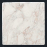 Rose Gold White Marble Template Elegant Trendy Stone Coaster<br><div class="desc">Rose Gold White Marble Template Elegant Trendy Square Stone Coaster.</div>