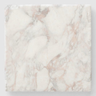 Rose Gold White Marble Template Elegant Trendy Stone Coaster