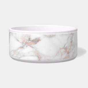 Rose Gold White Marble Trendy Template Elegant Bowl