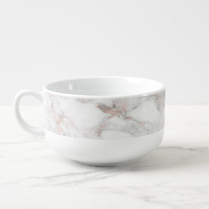 Rose Gold White Marble Trendy Template Elegant Soup Mug
