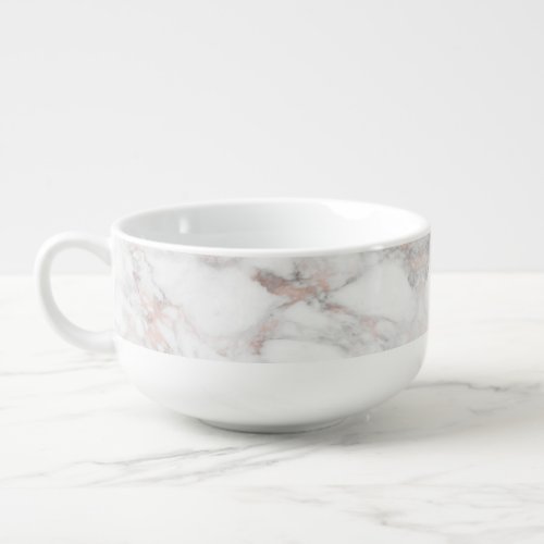 Rose Gold White Marble Trendy Template Elegant Soup Mug