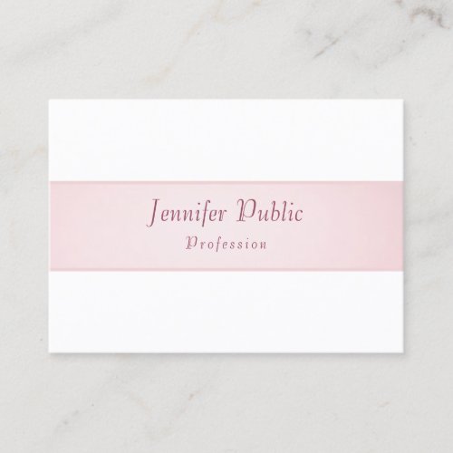 Rose Gold White Modern Calligraphy Script Elegant Business Card