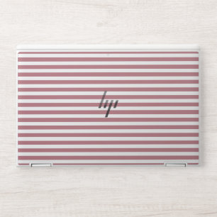 Rose Gold White Simple Horizontal Striped HP Laptop Skin